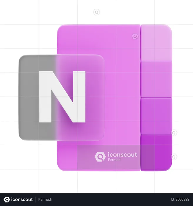 Microsoft OneNote  3D Icon