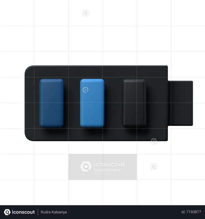 Mid Charged Battery  3D Icon