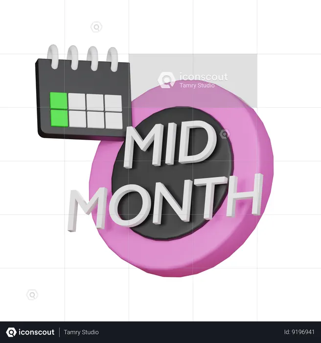Mid month  3D Icon