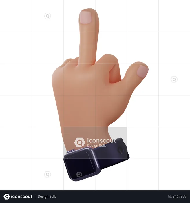 Middle Finger Gesture Emoji 3D Icon