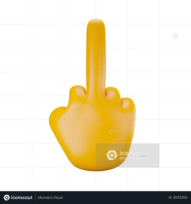 Middle finger gesture  3D Illustration