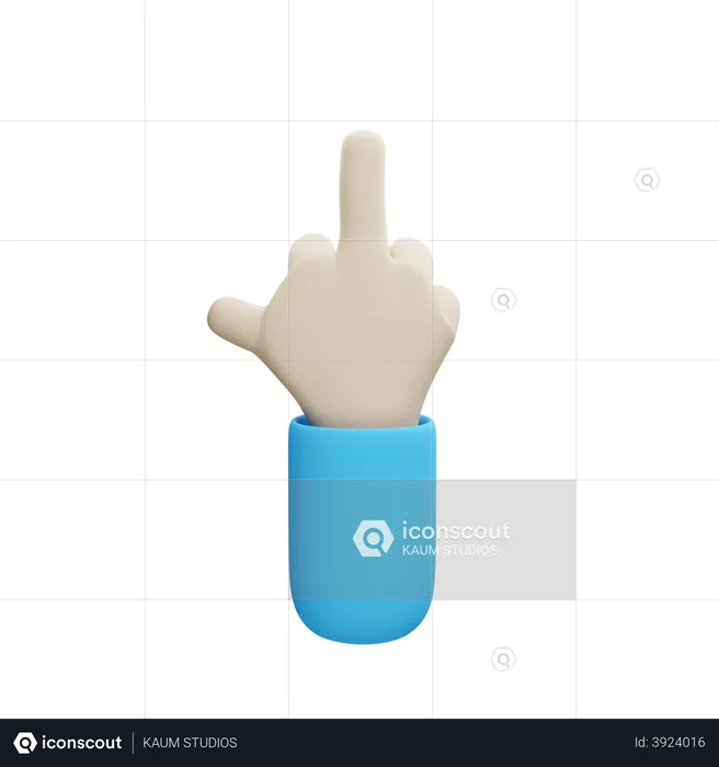 Middle Finger Gesture  3D Illustration