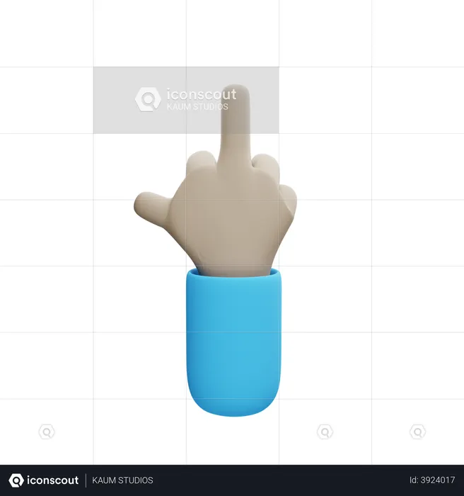 Middle Finger Gesture  3D Illustration
