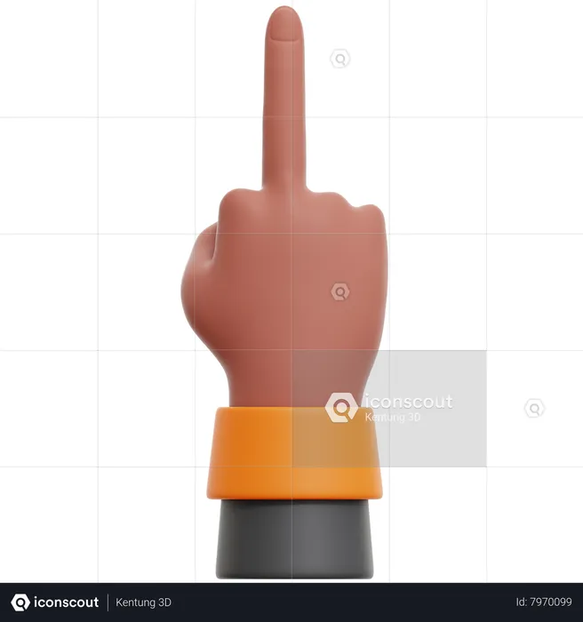 Middle Finger Hand Gesture Emoji 3D Icon