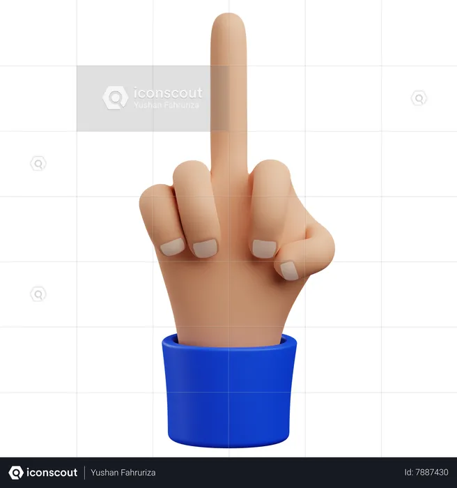 Middle hand gesture  3D Icon