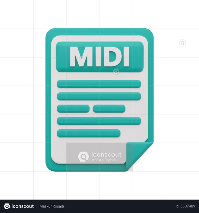 Midi file  3D Icon