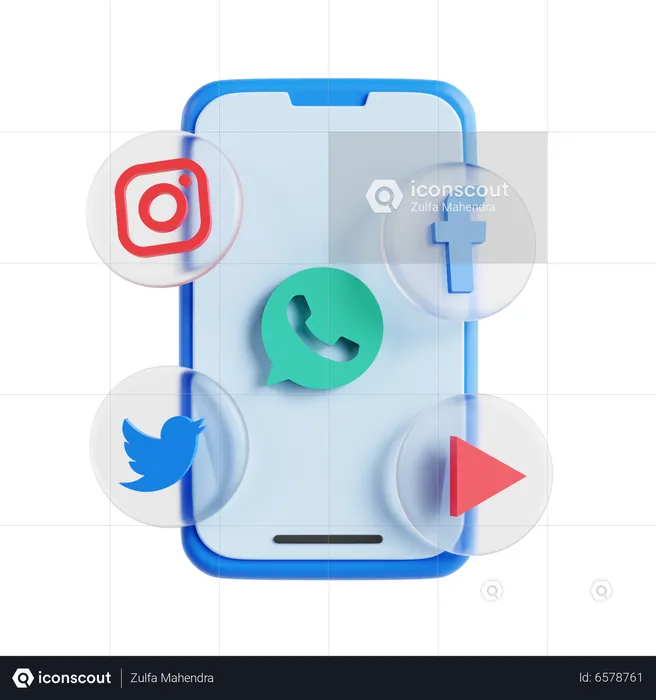 Mídia social  3D Icon