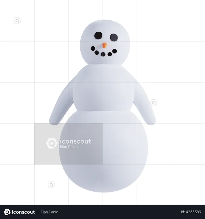 Bonhomme de neige mignon  3D Illustration