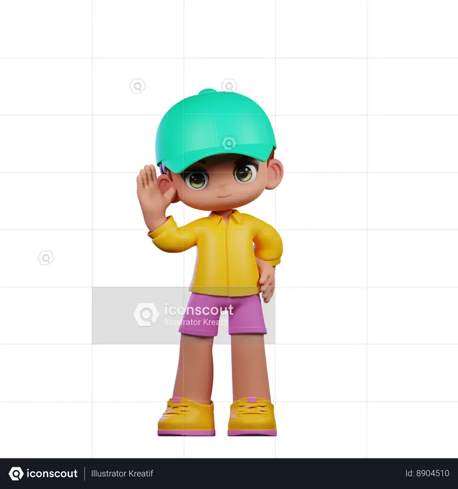 Joli garçon donnant une pose de voeux  3D Icon