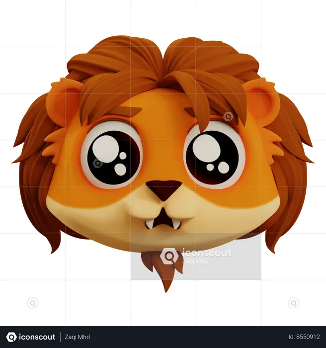 Joli lion triste emoji Emoji 3D Icon