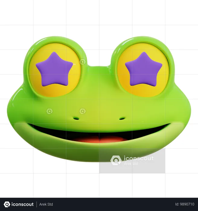 Jolie émoticône étoile grenouille Emoji 3D Icon