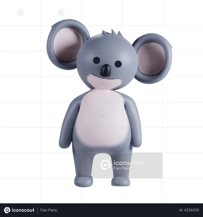 Jolie pose de koala  3D Illustration