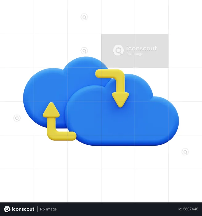 Migrando nuvem  3D Icon