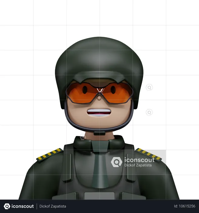 Soldat militaire  3D Icon