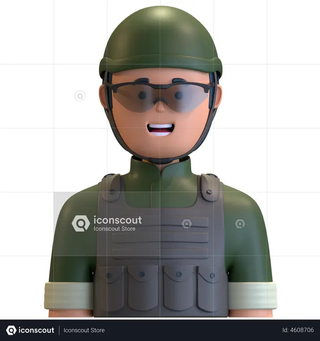 soldier face 3d rendering icon illustration 28584654 PNG