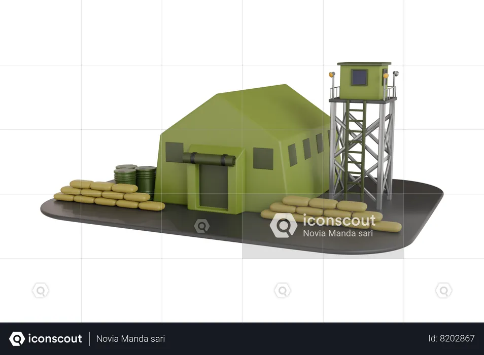 Military Base Camp  3D Illustration