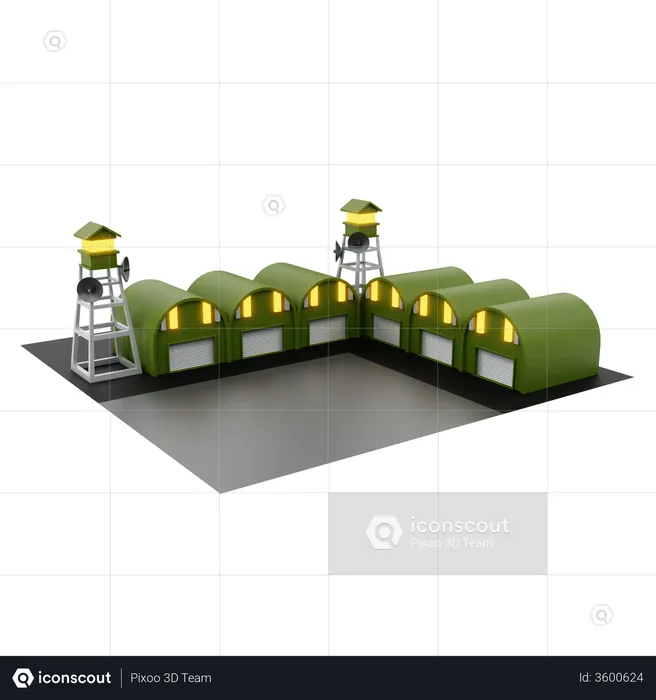 Military Camp  3D Illustration