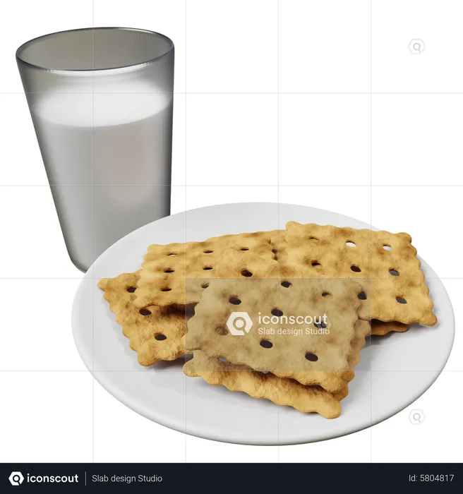 Milk And Biscuit  3D Icon