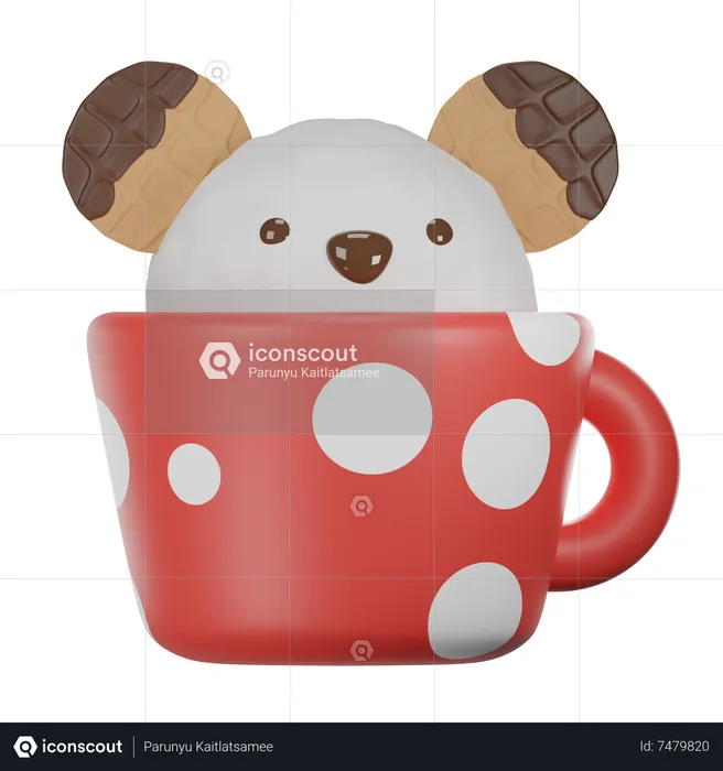 Milk Bear Cup  3D Icon