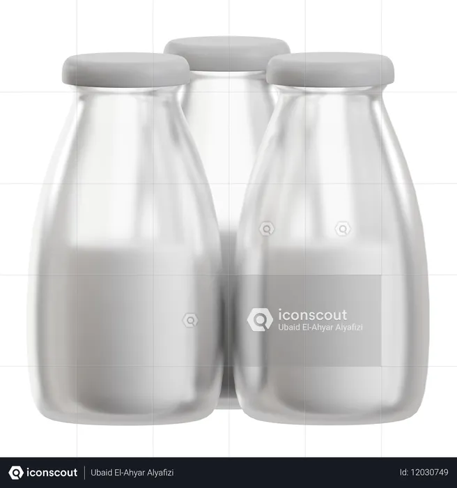 Milk Bottles  3D Icon