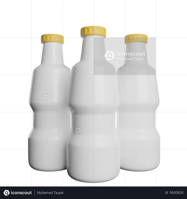 Milk Bottles  3D Icon