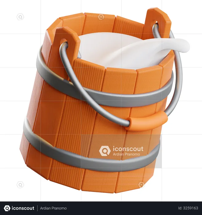 Milk Bucket  3D Illustration