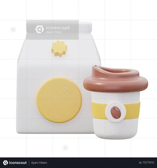 Milk & Coffee  3D Icon