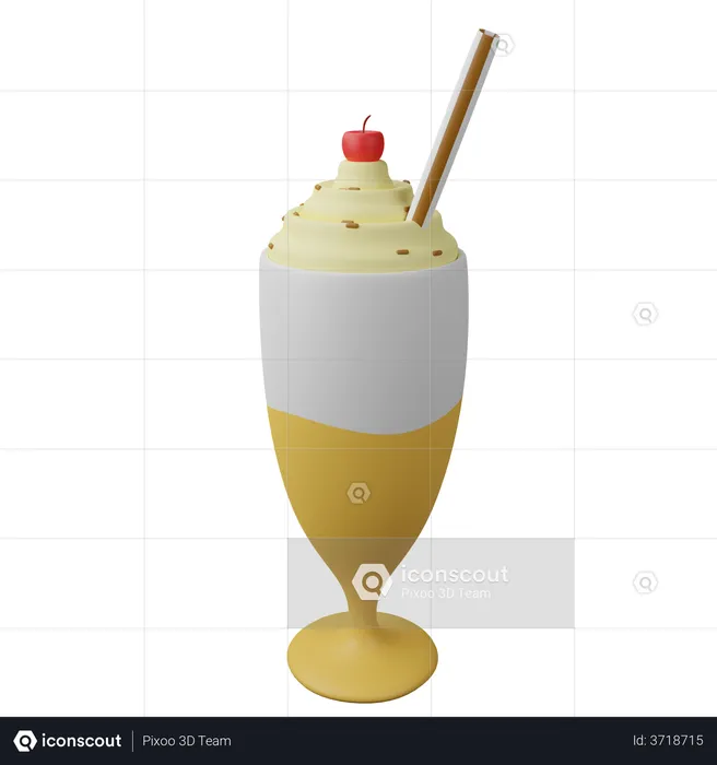 Milkshake  3D Illustration