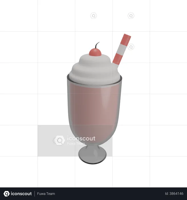 Milkshake  3D Illustration