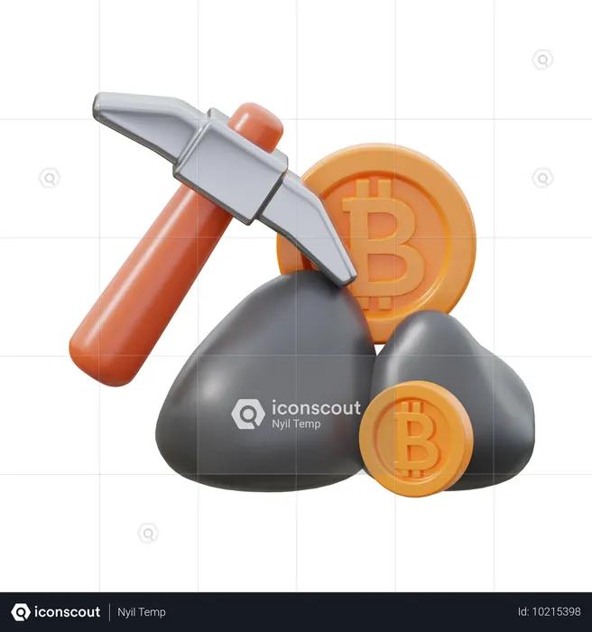 Extraction de bitcoins  3D Icon