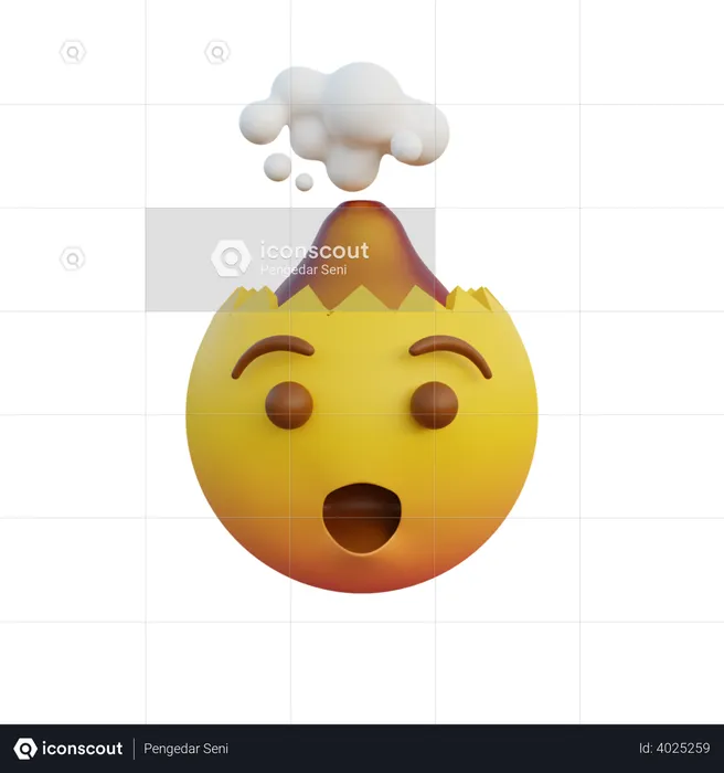 Mind blown or head explosion Emoji 3D Illustration