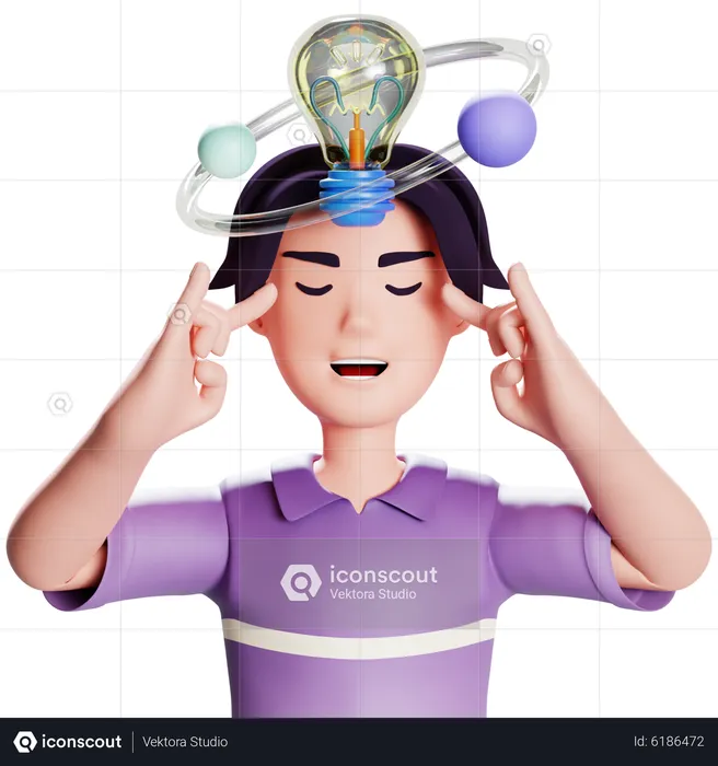 Mind Thinking  3D Icon