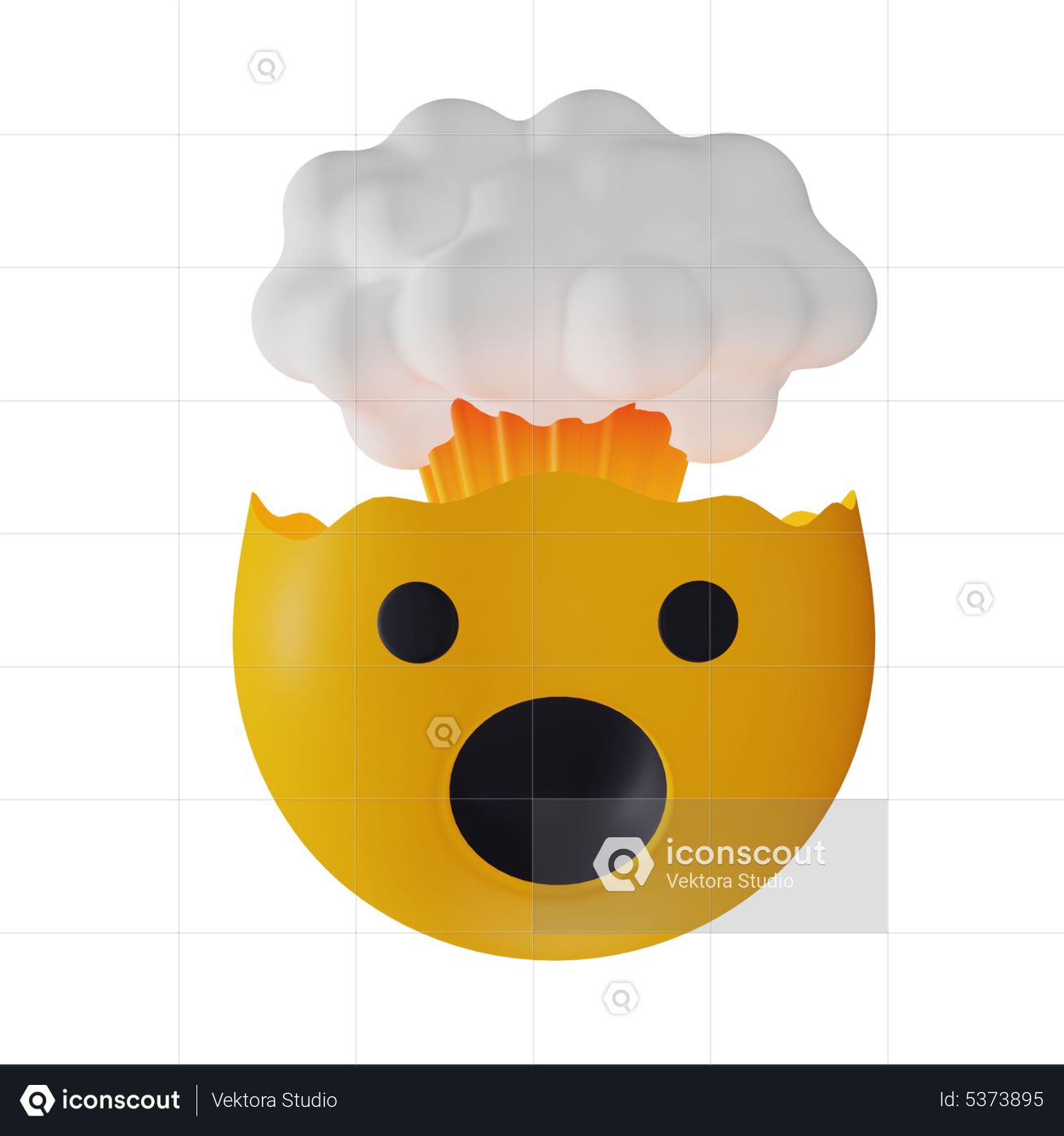 Premium Mindblowing Emoji Emoji 3D Icon download in PNG, OBJ or Blend ...