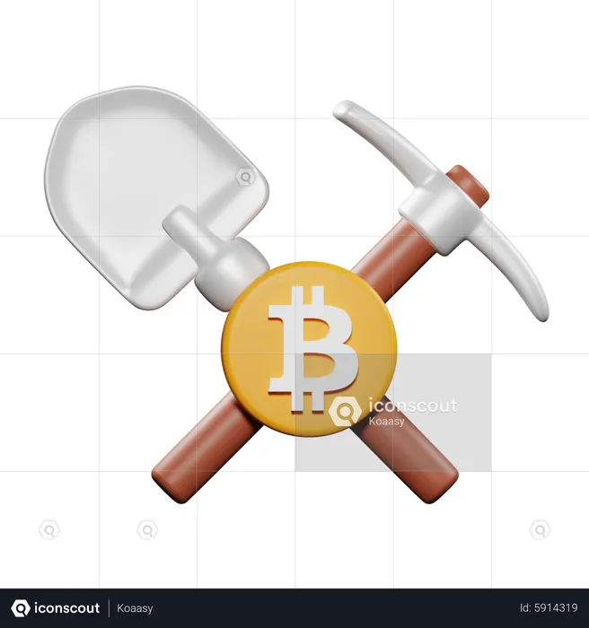 Mine Bitcoin  3D Icon