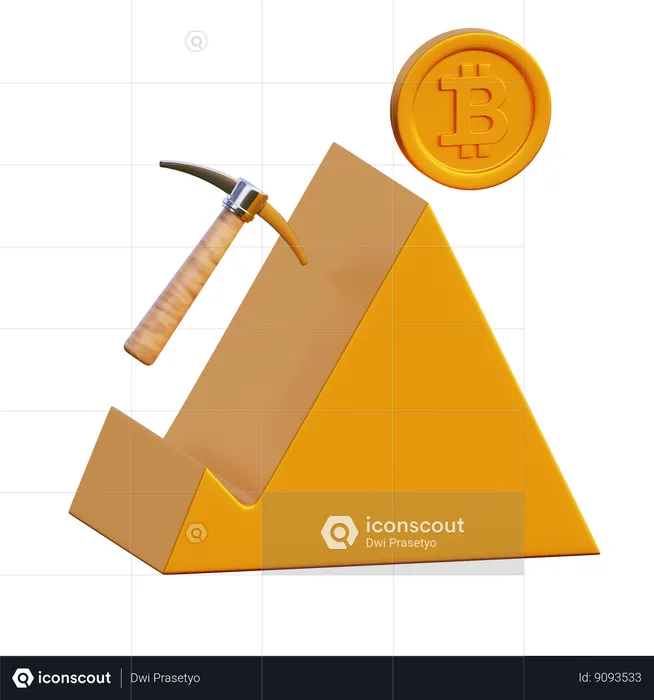 Mineração de bitcoin  3D Icon