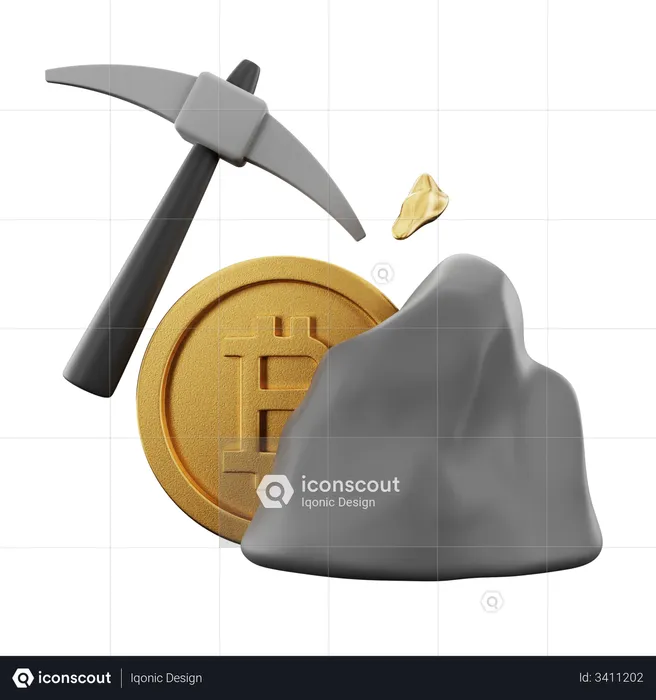 Mineração de bitcoin  3D Illustration