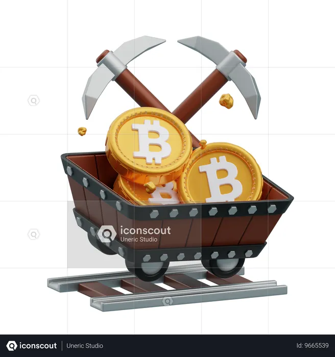 Mineração de criptografia  3D Icon