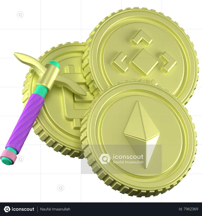 Mineração de criptografia  3D Icon