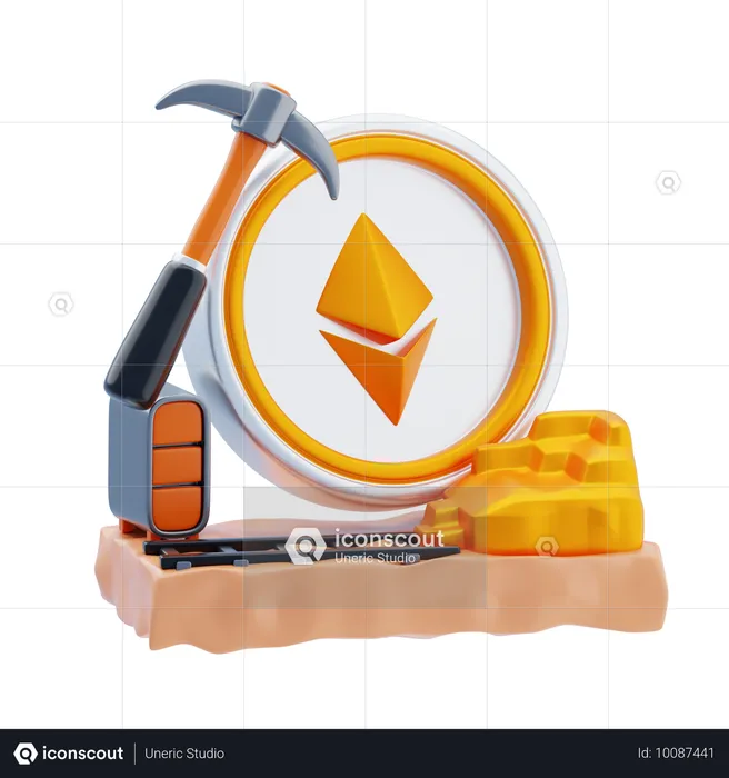 Mineração de etherium  3D Icon