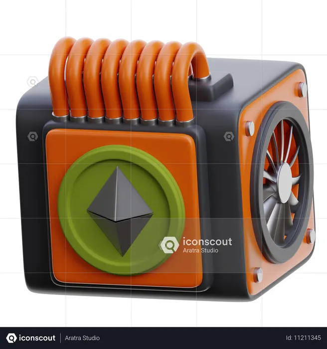 Mineração de etherium  3D Icon