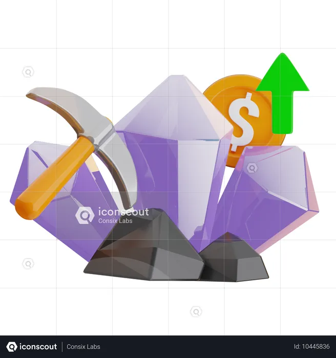 Mineração de pedra  3D Icon