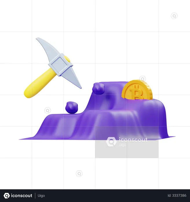 Minería Bitcoin  3D Illustration