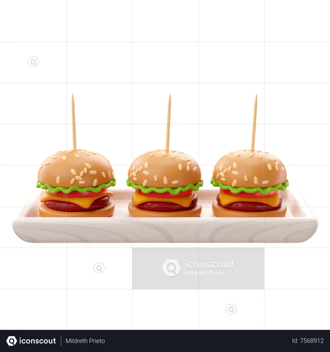 Mini Burgers  3D Icon