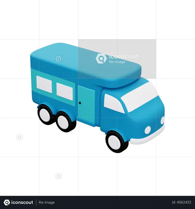 Mini Bus  3D Illustration