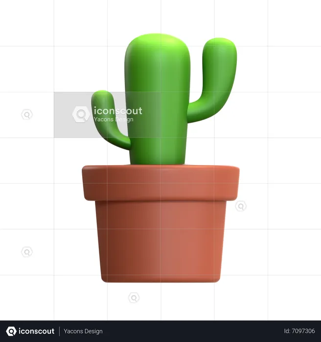 Mini Cactus Plant  3D Icon