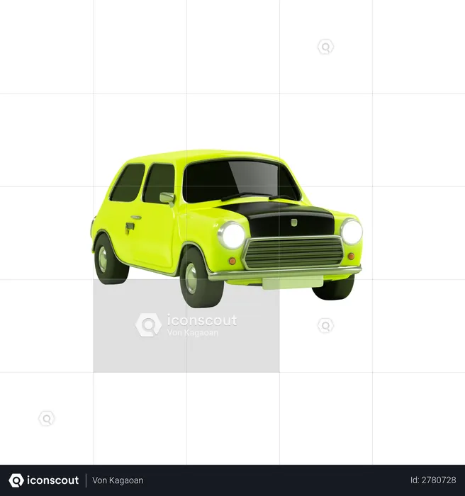 Mini Car  3D Illustration