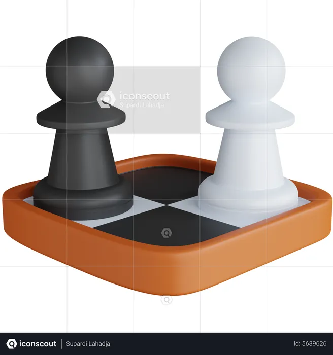 Mini Chessboard With Two Pieces  3D Icon