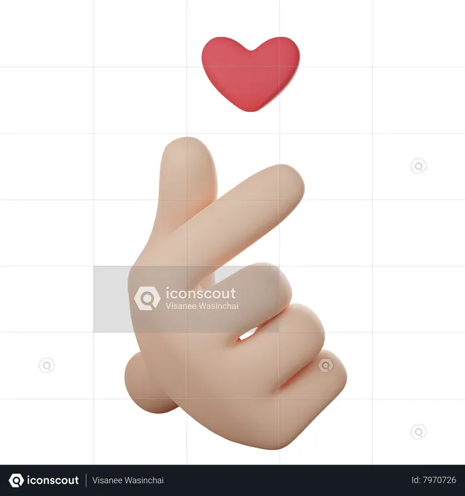 Mini Heart Gesture  3D Icon