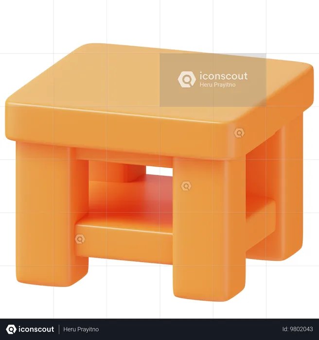 Mini Table  3D Icon