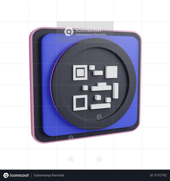 Minimal Qr Code  3D Icon